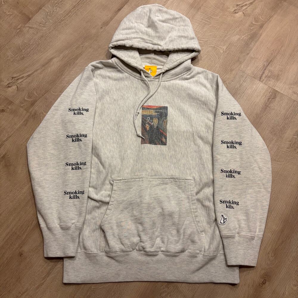 FR2 F*cking Rabbits Smoking Kills Ring Sweatshirt Men's M Hoodie Gray Scream